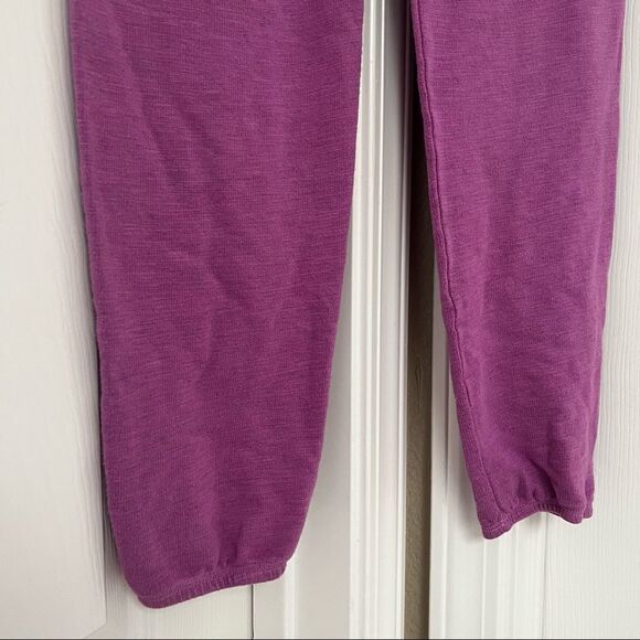 Monrow Super Soft Rayon Cotton Sporty Sweatpants in Neon Purple Small MSRP $128 - Picture 9 of 11